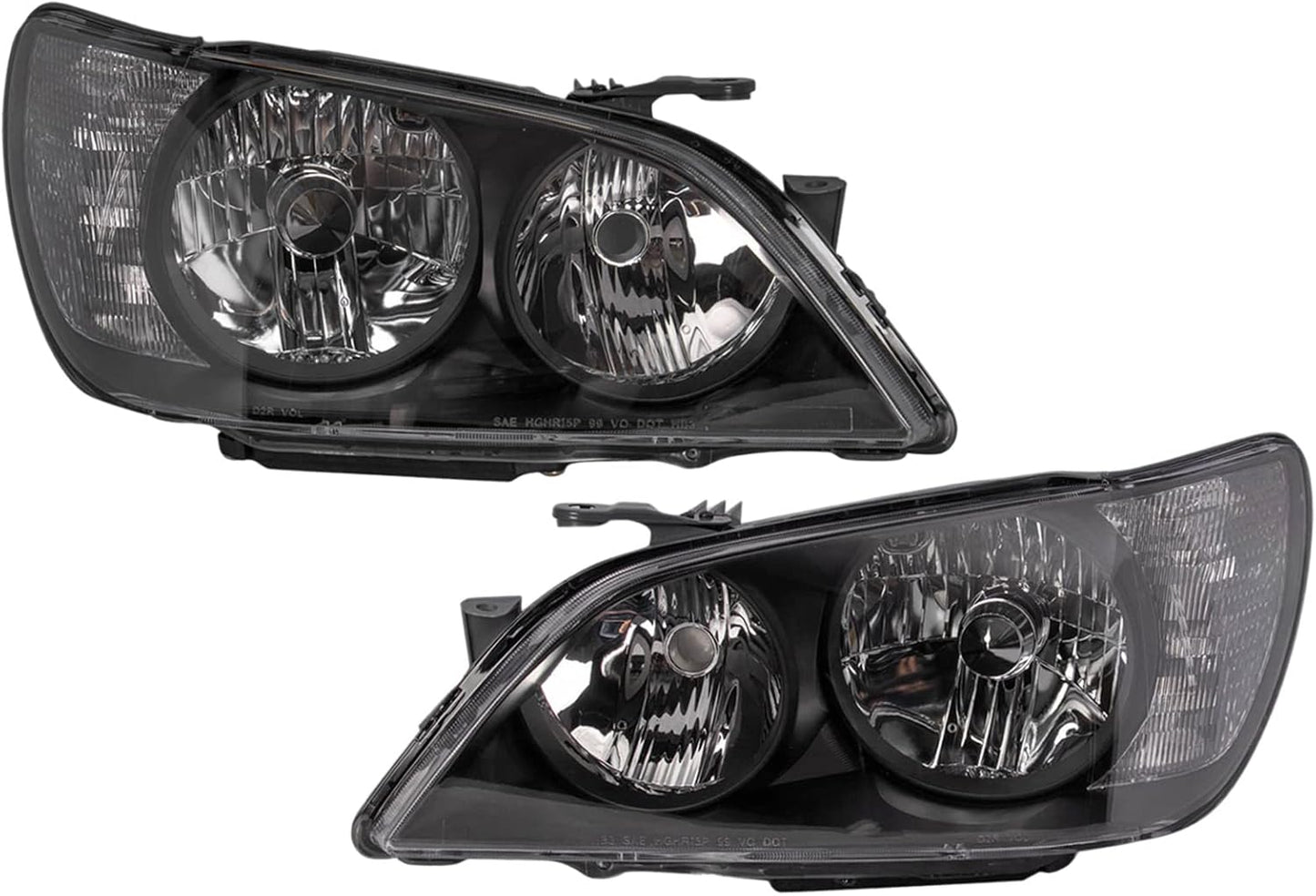 TRQ 2 Piece Headlight Assembly Set for Lexus IS300 2001-2005