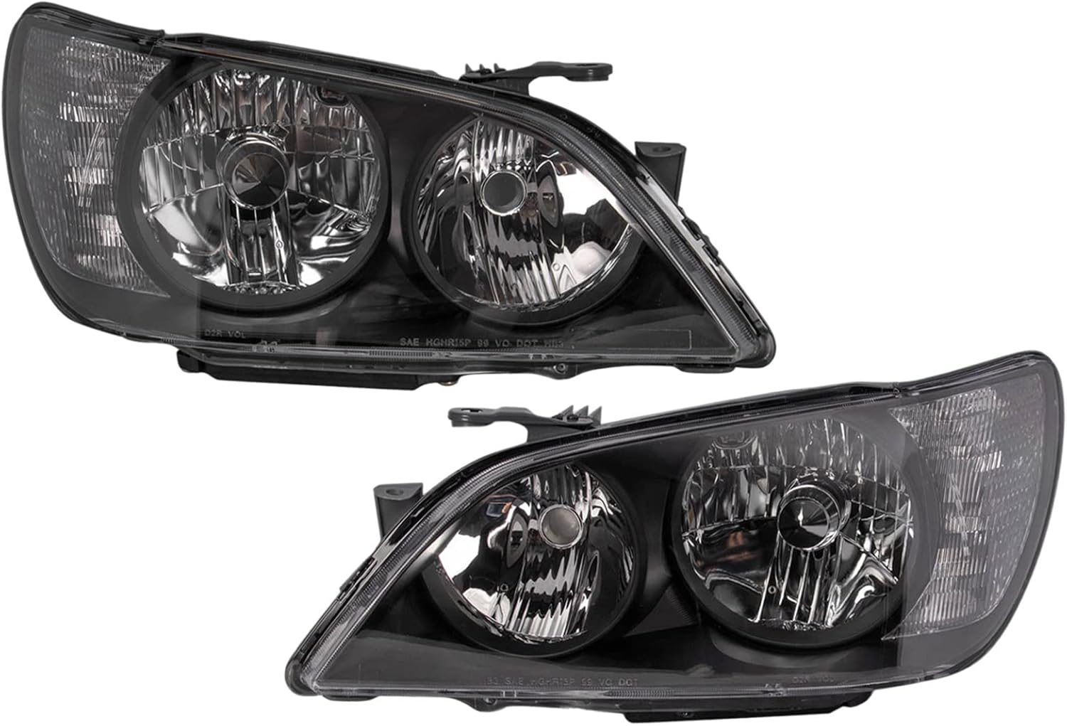 TRQ 2 Piece Headlight Assembly Set for Lexus IS300 2001-2005