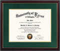 11x14 Diploma Frame with Green over Gold Mat and Cherry Finish