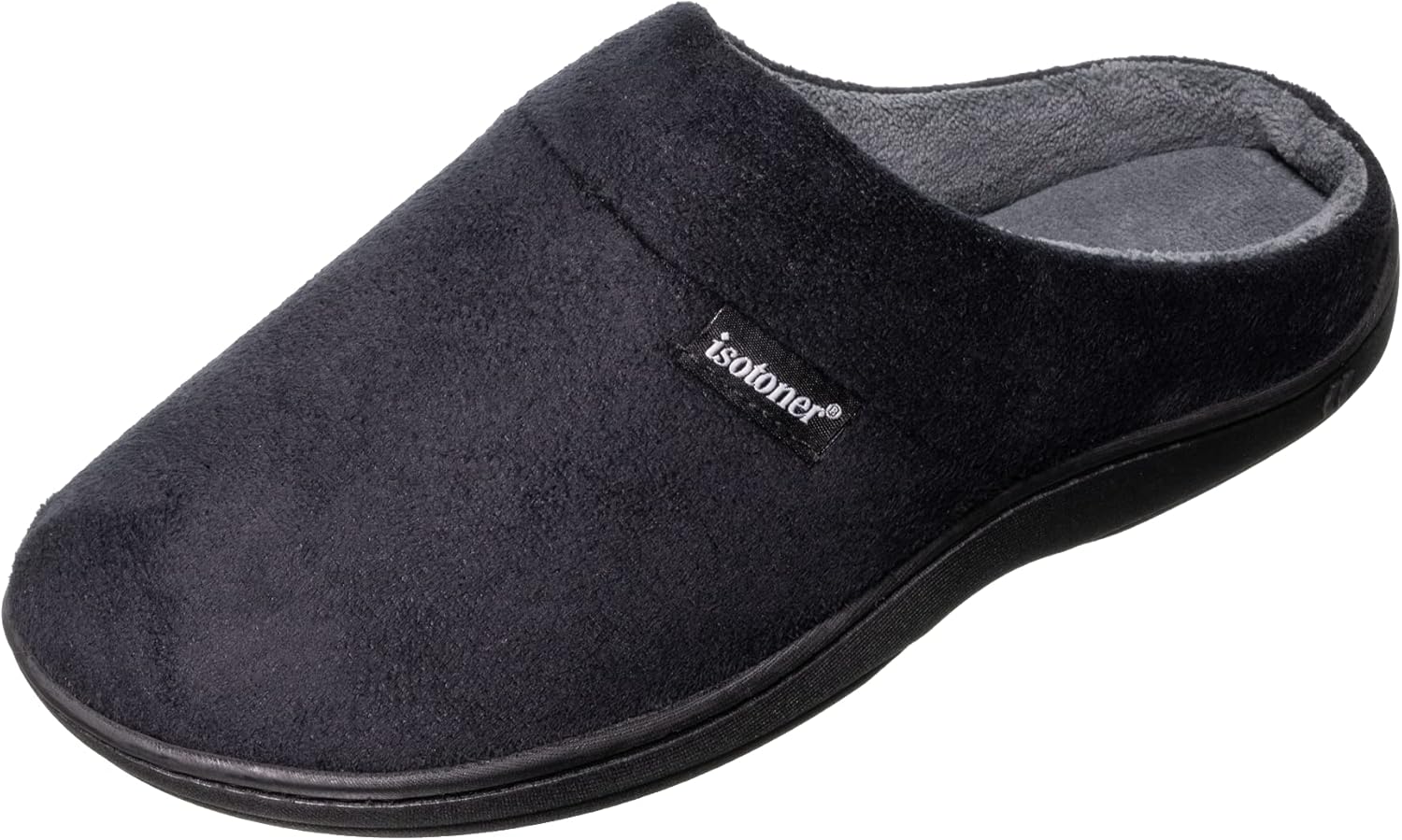 isotoner Men's Open Back Slipper with Memory Foam Comfort