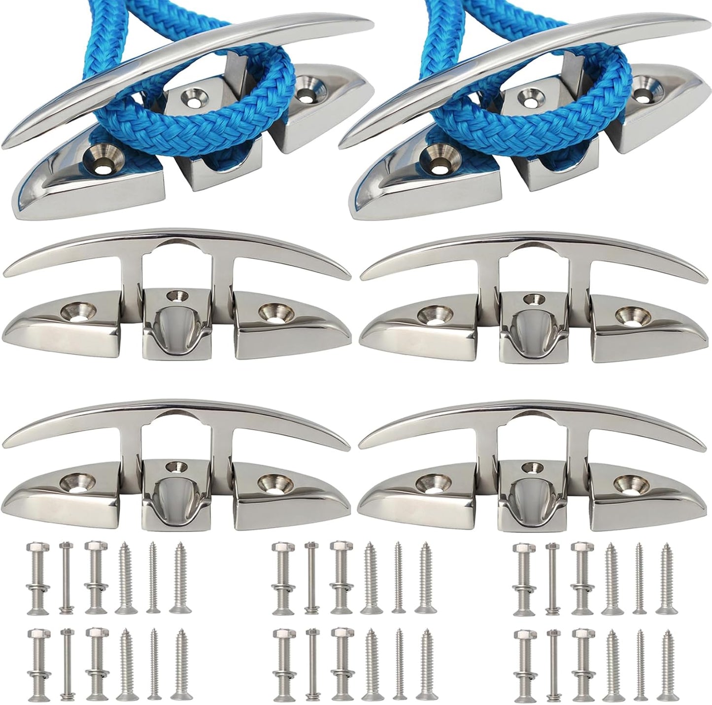 316 Stainless Steel Boat Folding Cleats for Dock and Deck Use