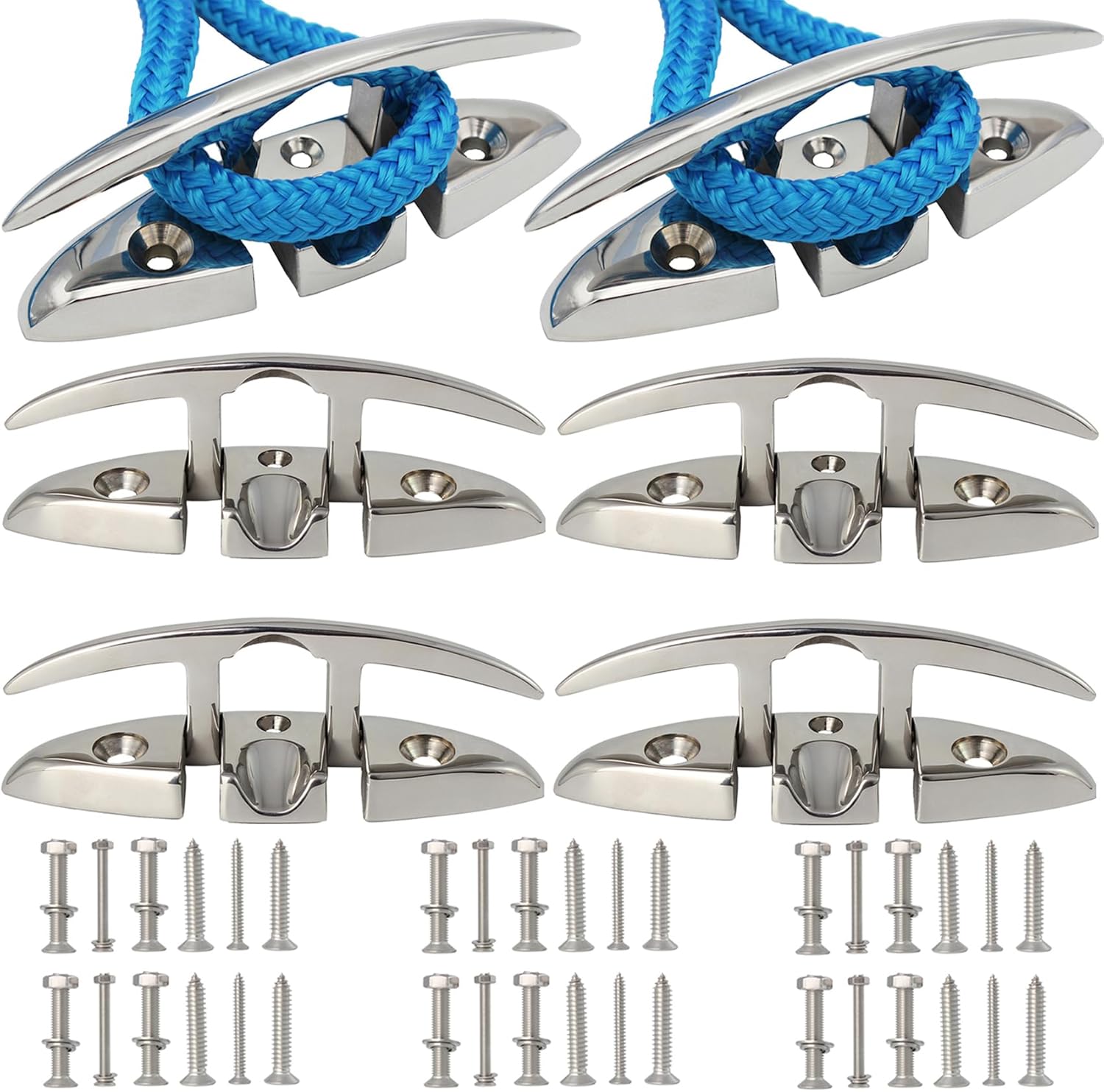 316 Stainless Steel Boat Folding Cleats for Dock and Deck Use