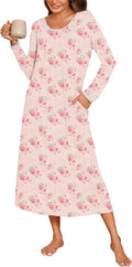 Ekouaer Long Nightgowns for Women Long Sleeve Sleepshirts - Soft