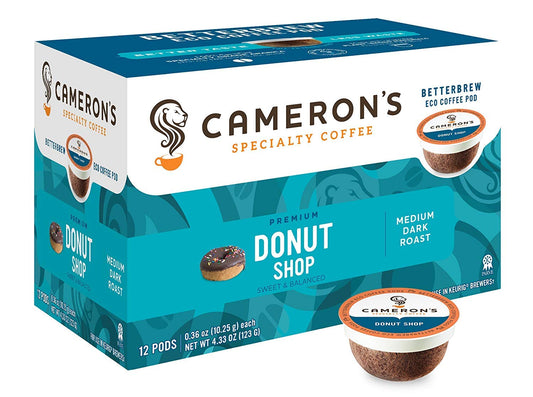 Cameron's Coffee Donut Shop Blend Single Serve Pods, 12 Count