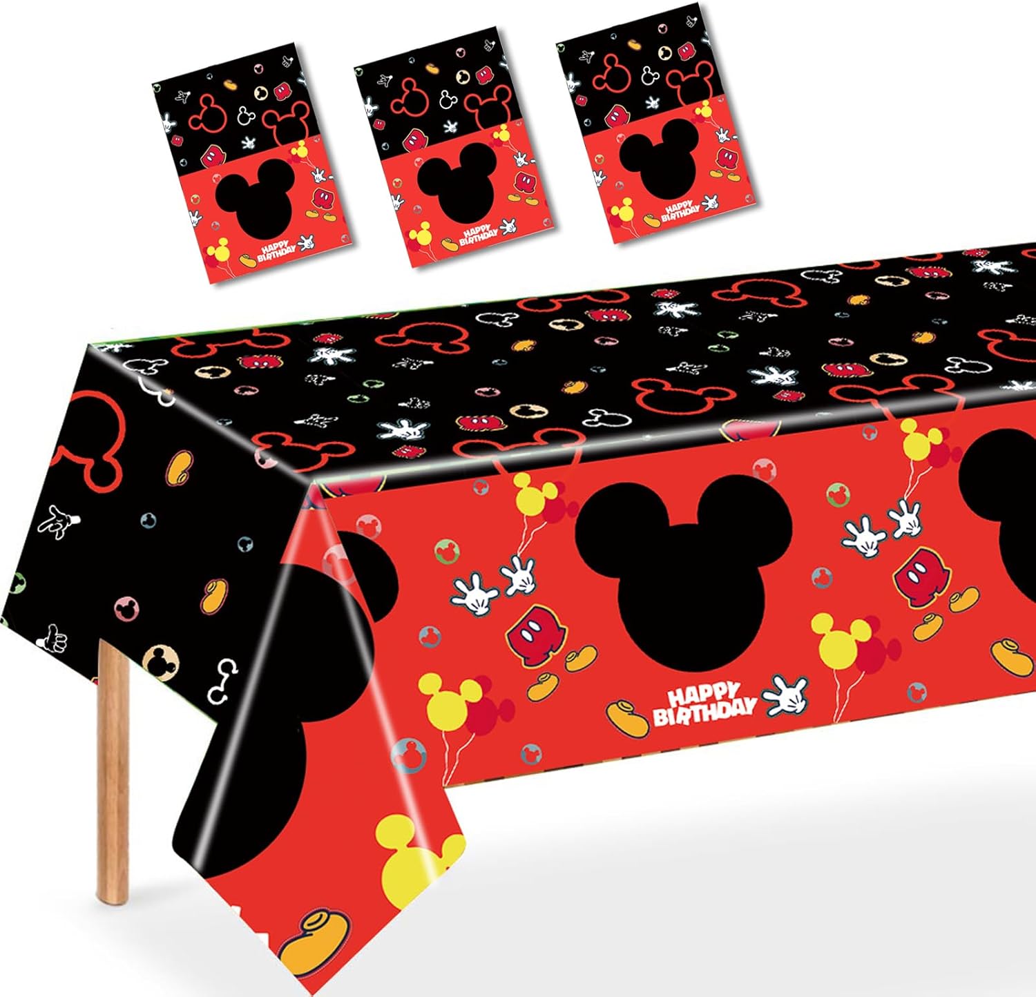 Whimsical Mouse Tablecloth Set for Boys' Party Decor