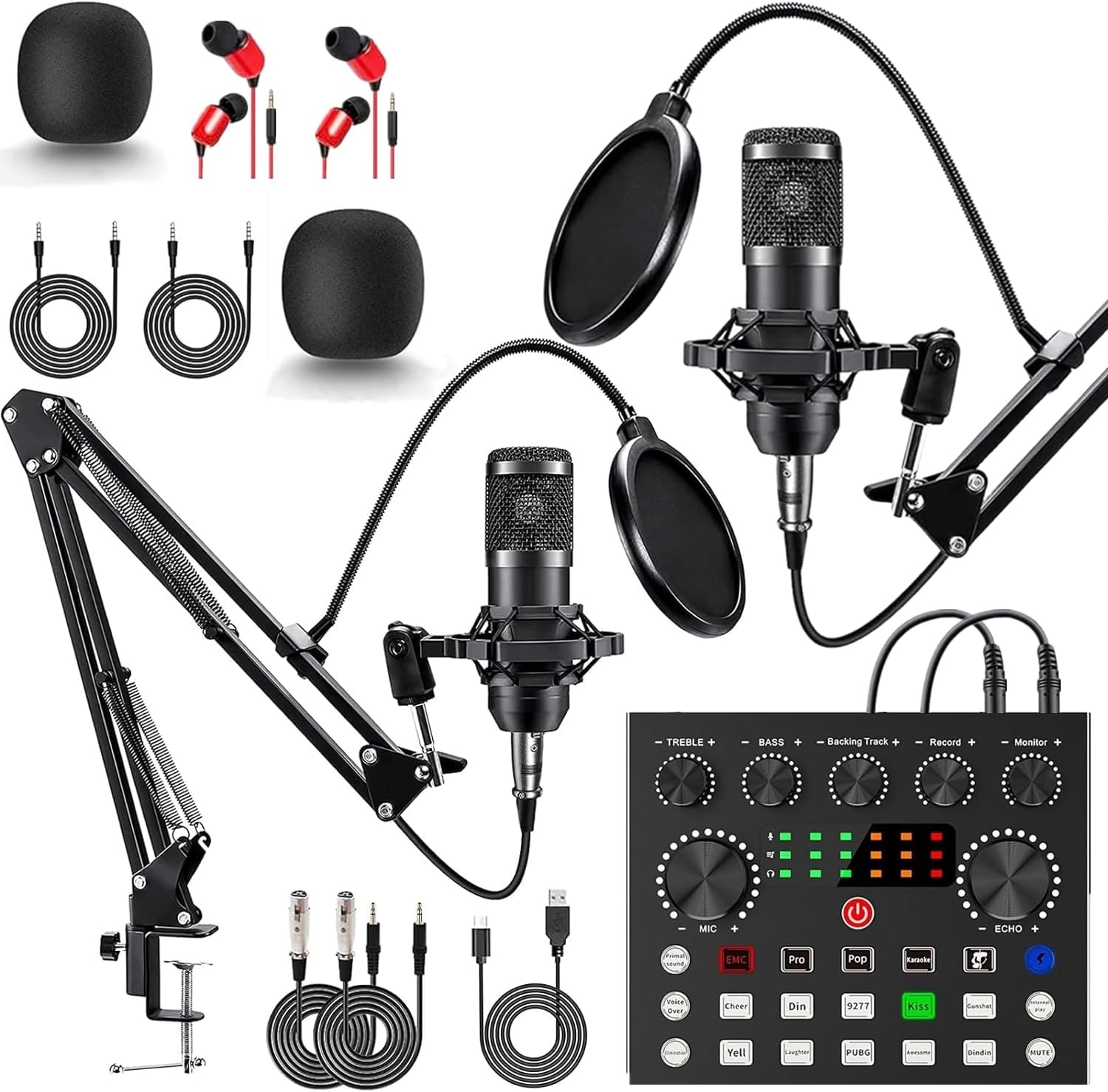 Podcast Equipment Bundle for 2 with V8s Mixer and Microphones