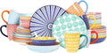 Selamica 30-Piece Ceramic Dinnerware Set for 6 - Colorful, Stackable
