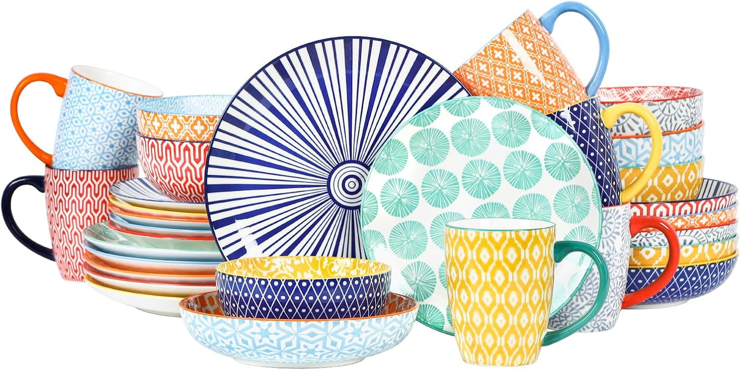 30-Piece Ceramic Dinnerware Set for 6 - Stylish and Durable