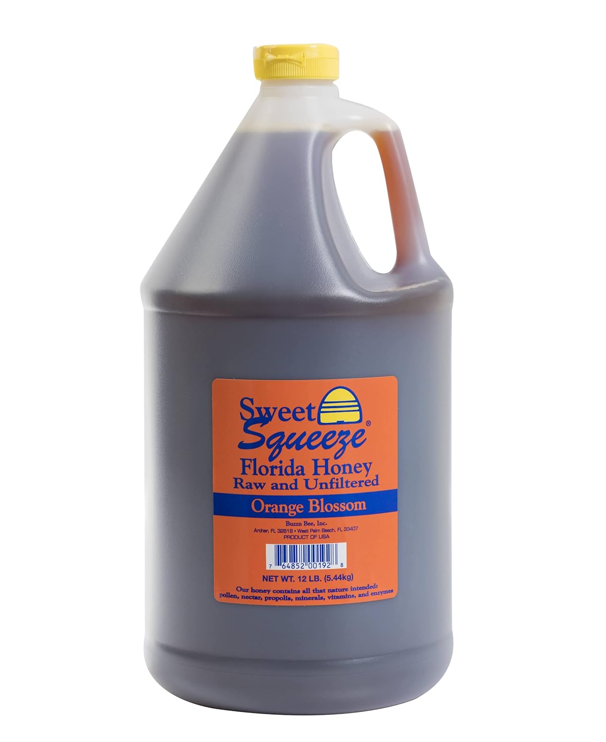 Sweet Squeeze Raw and Unfiltered Orange Blossom Honey - 12 lb