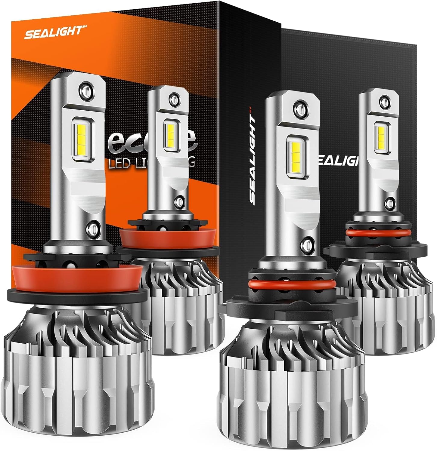 SEALIGHT H11 9005 Bulbs Combo: 800% Brightness for Safety
