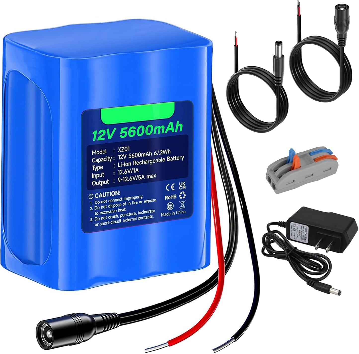 12V Rechargeable Lithium Battery Pack for DIY Projects and More