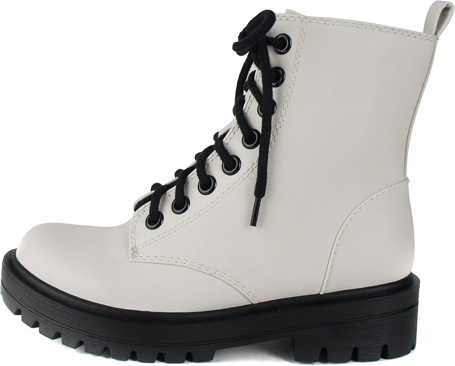 Soda FIRM Lug Sole Combat Ankle Bootie with Side Zipper