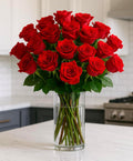 Two Dozen Red Roses Hand-Tied Bouquet - Fresh Farm Roses Delivered