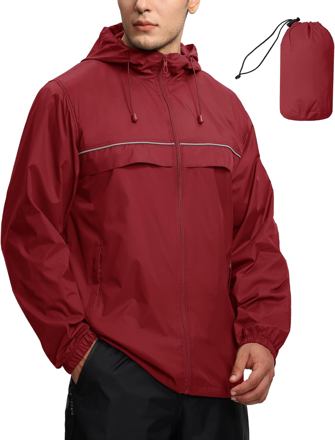 SWISSWELL Mens Waterproof Windbreaker Rain Jacket for Outdoor Use