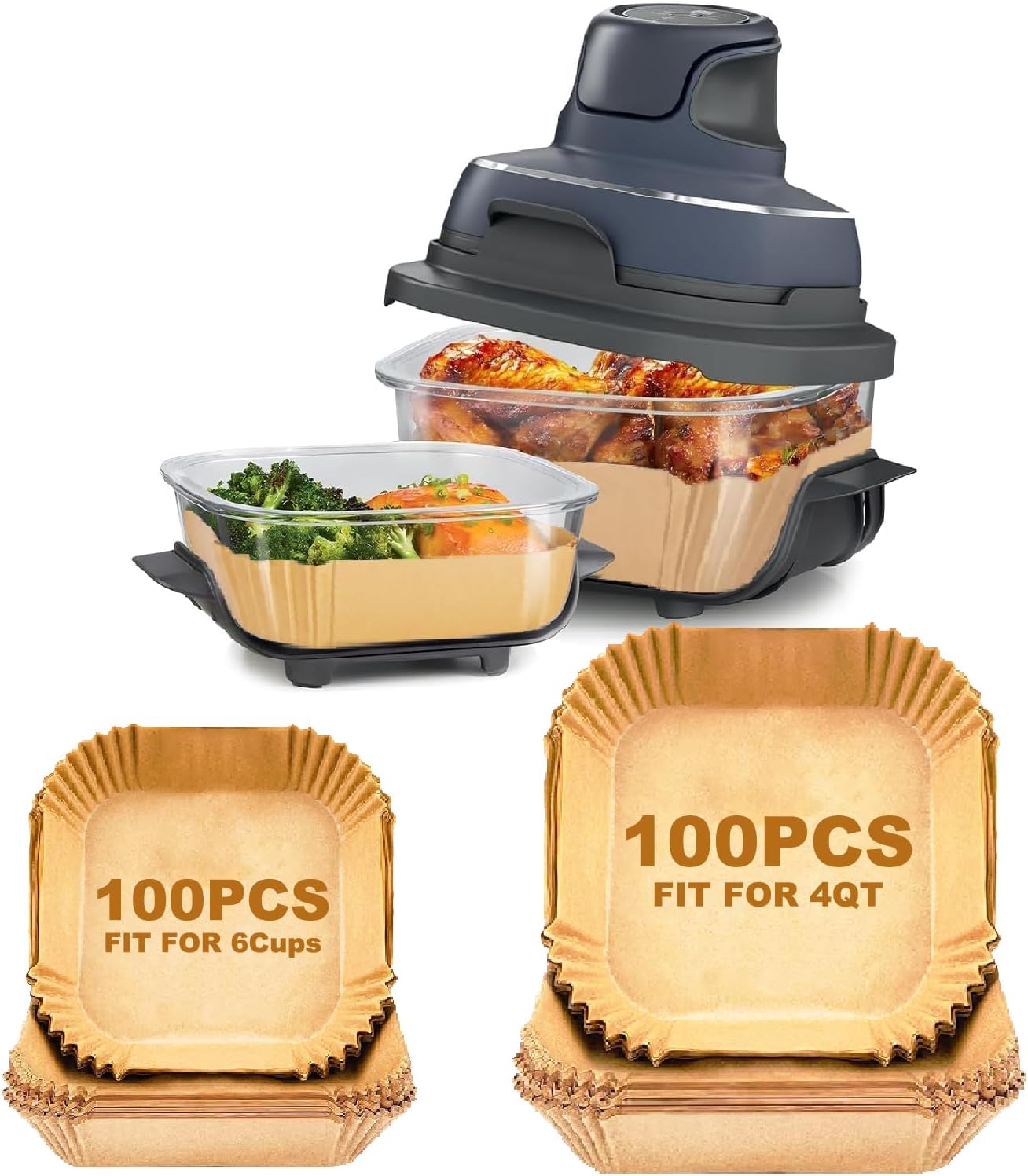 Non-Stick 200PCs Air Fryer Liners for Ninja, Disposable & Convenient!