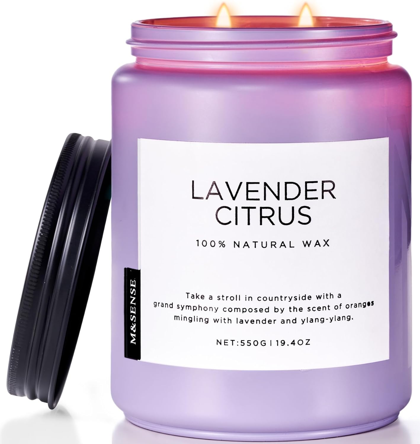 M&SENSE Lavender Citrus Candles for Stress Relief and Relaxation