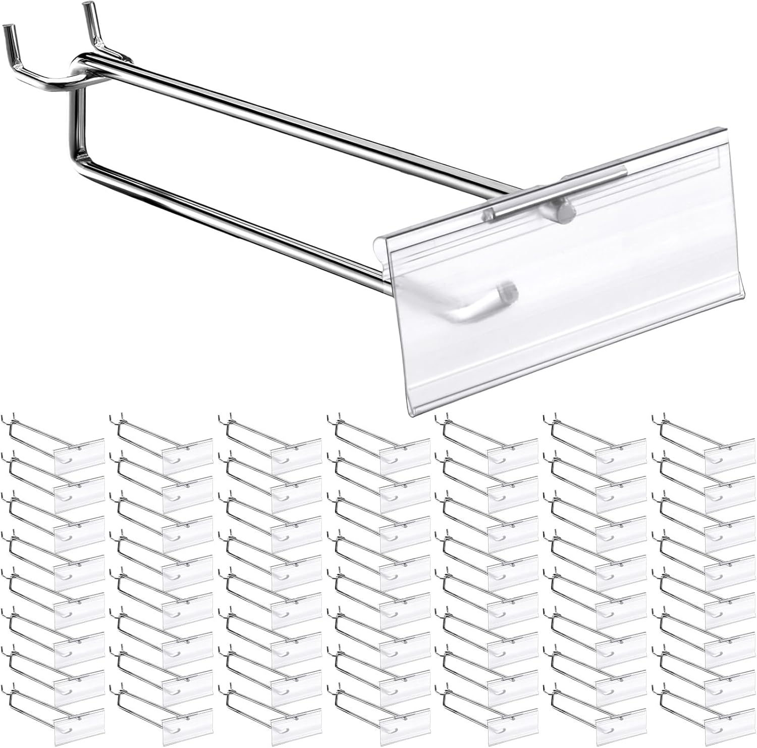 Thyle 50 Pcs Metal Scan Hook with Label Holder for Pegboard
