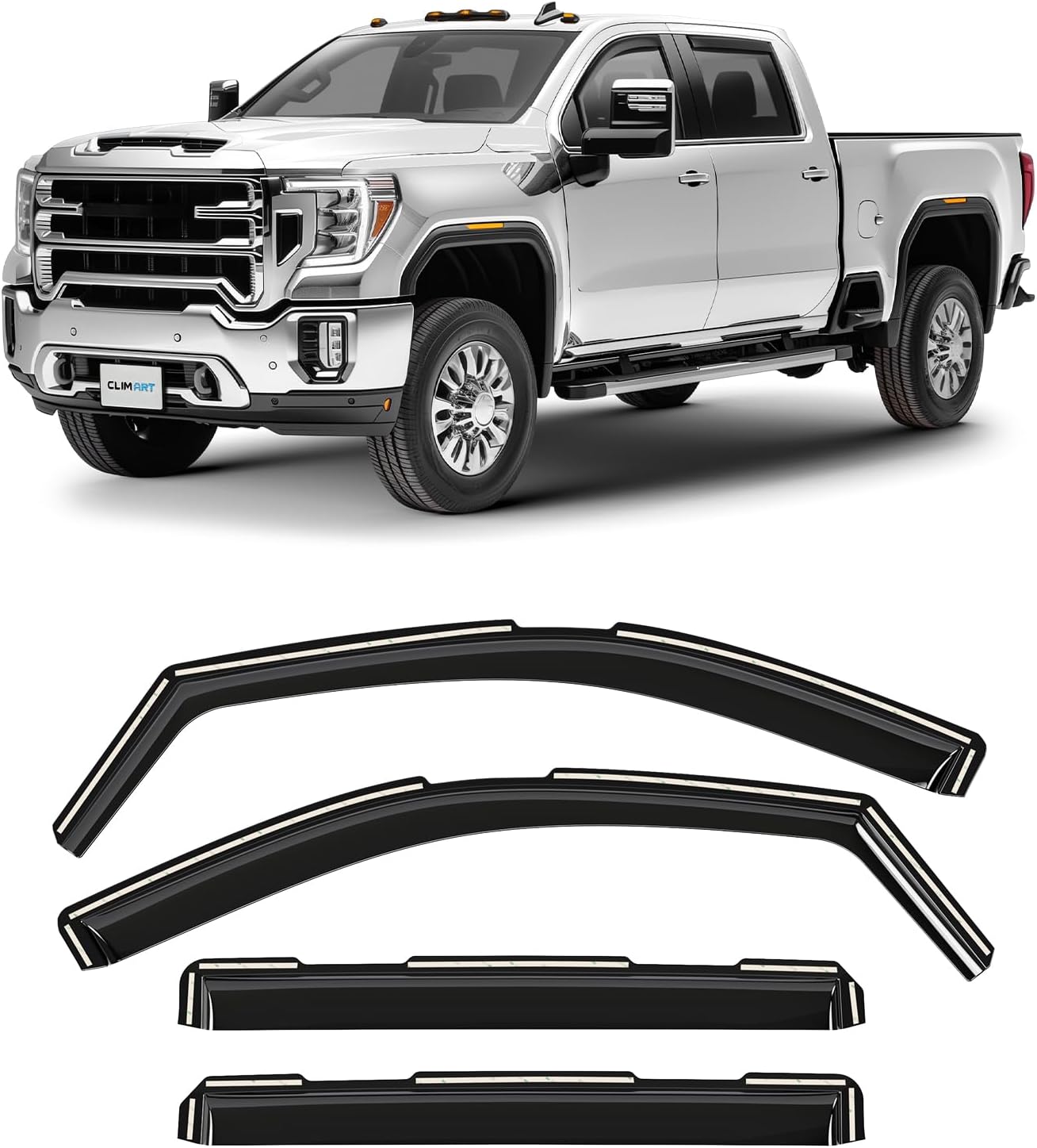 In-Channel Rain Guards for GMC Sierra 2500HD/3500HD 2020-2026