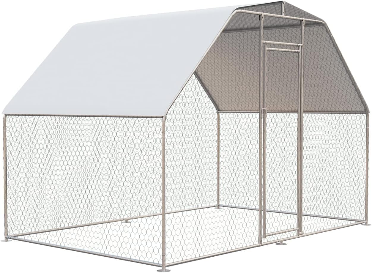 W x L x H Metal Chicken Coop, Weatherproof, 6/10 Pets, Walk-In - CHIKENCOOP