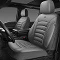 CAR PASS 3D Foam PU Leather Seat Covers All Gray - Front 2 Pack