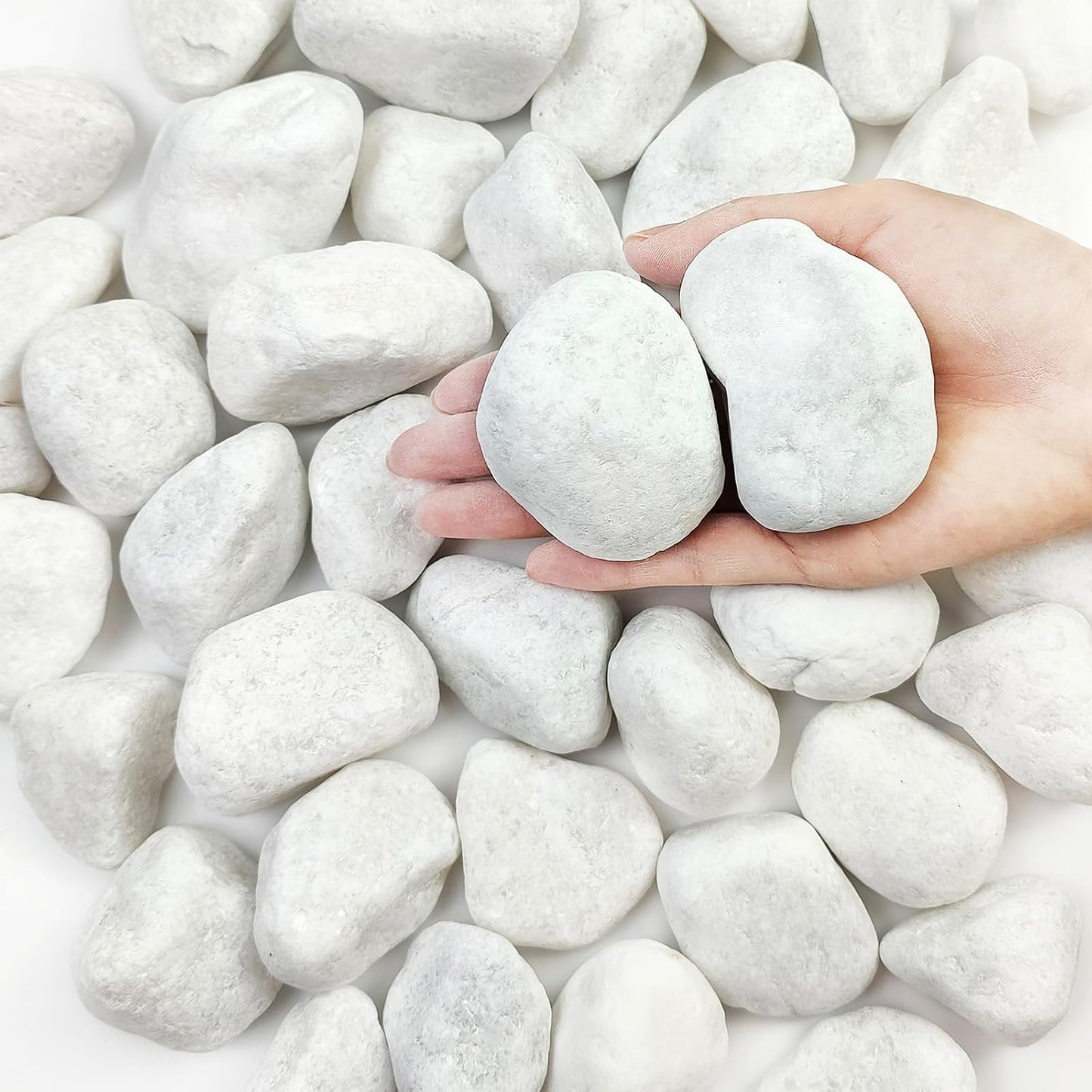 40 lbs White River Rocks for Garden and Home Decor Projects