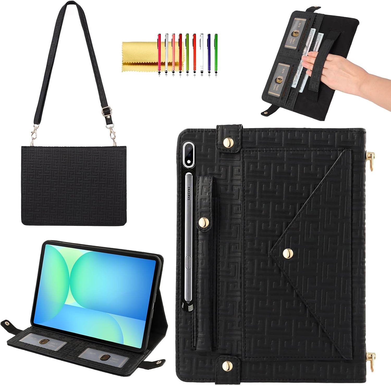 Stylish Crossbody Folio Case for Galaxy Tab S10 FE+ 13.1in