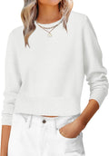 Womens Cropped Crew Neck Sweater - Light Weight Fall Staple