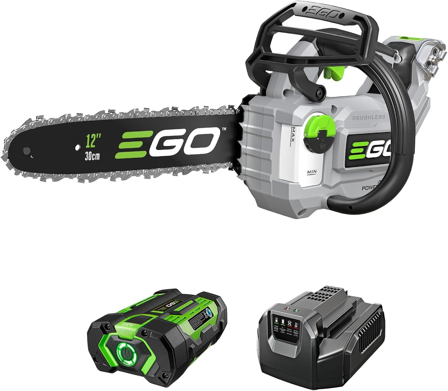 EGO POWER+ 12 Inch Battery Powered Chainsaw for Easy Cutting