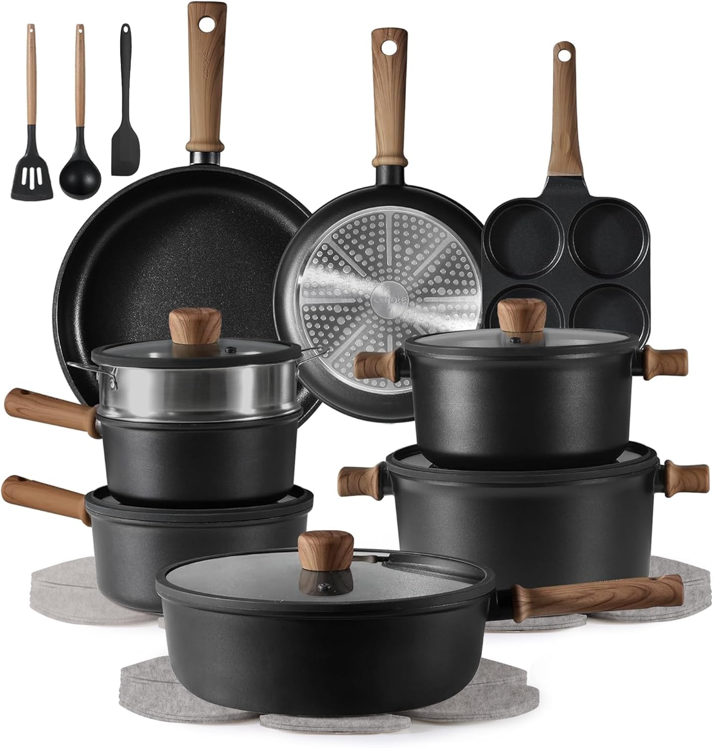 CAROTE 24Pcs Nonstick Kitchen Cookware Set for Every Home Chef