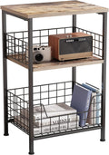 X-cosrack Side Table Record Player Stand - Compact 3-Tier Storage