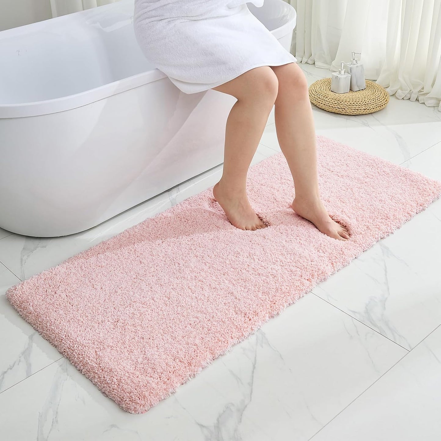 Non Slip Fluffy Bathroom Runner Rug 24x59 for Luxury Floors