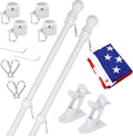 American Flag Pole Kit (2 Packs) for Outside House - Easy Install