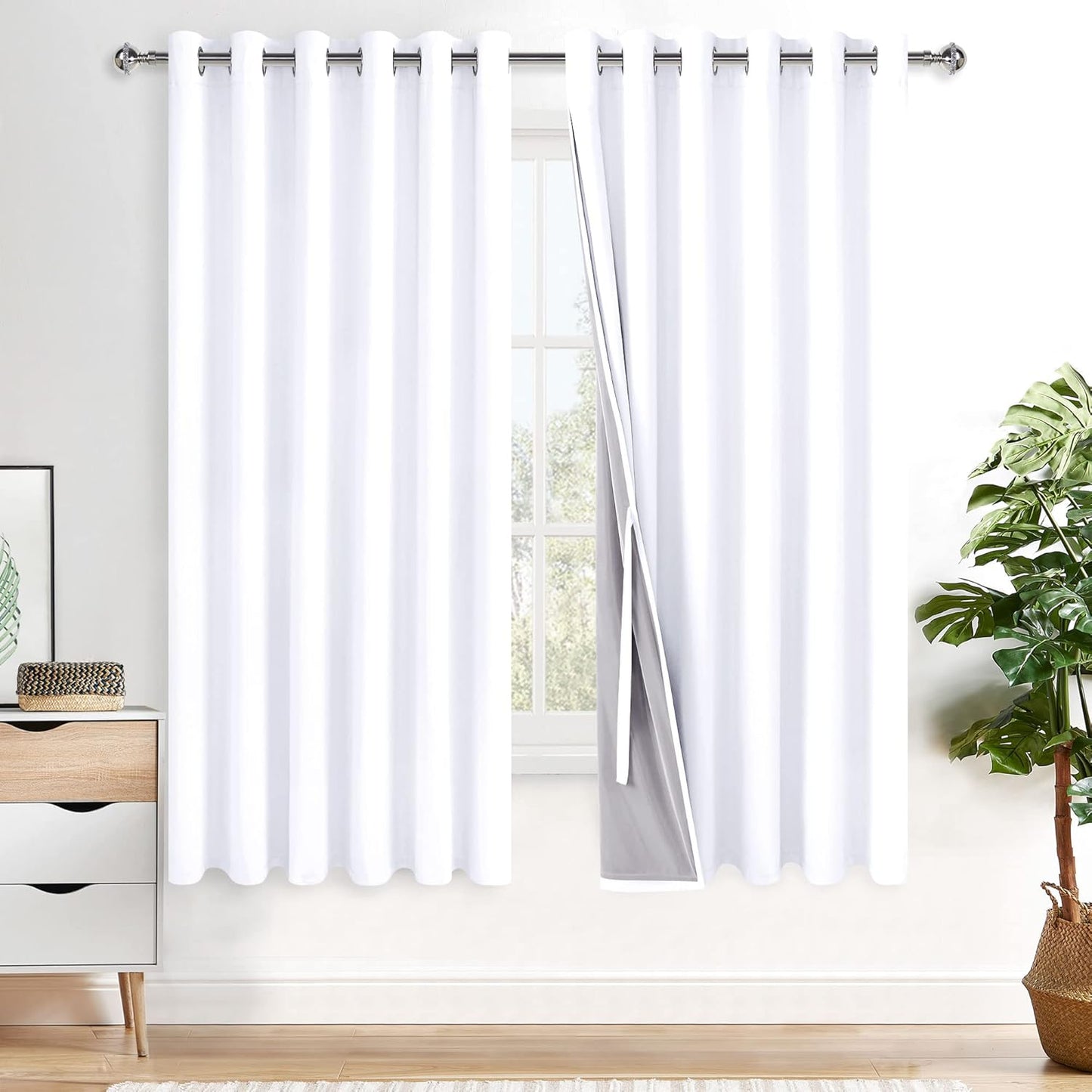 XWZO Full Blackout Curtain Set - Thermal Insulated Drapes for Windows