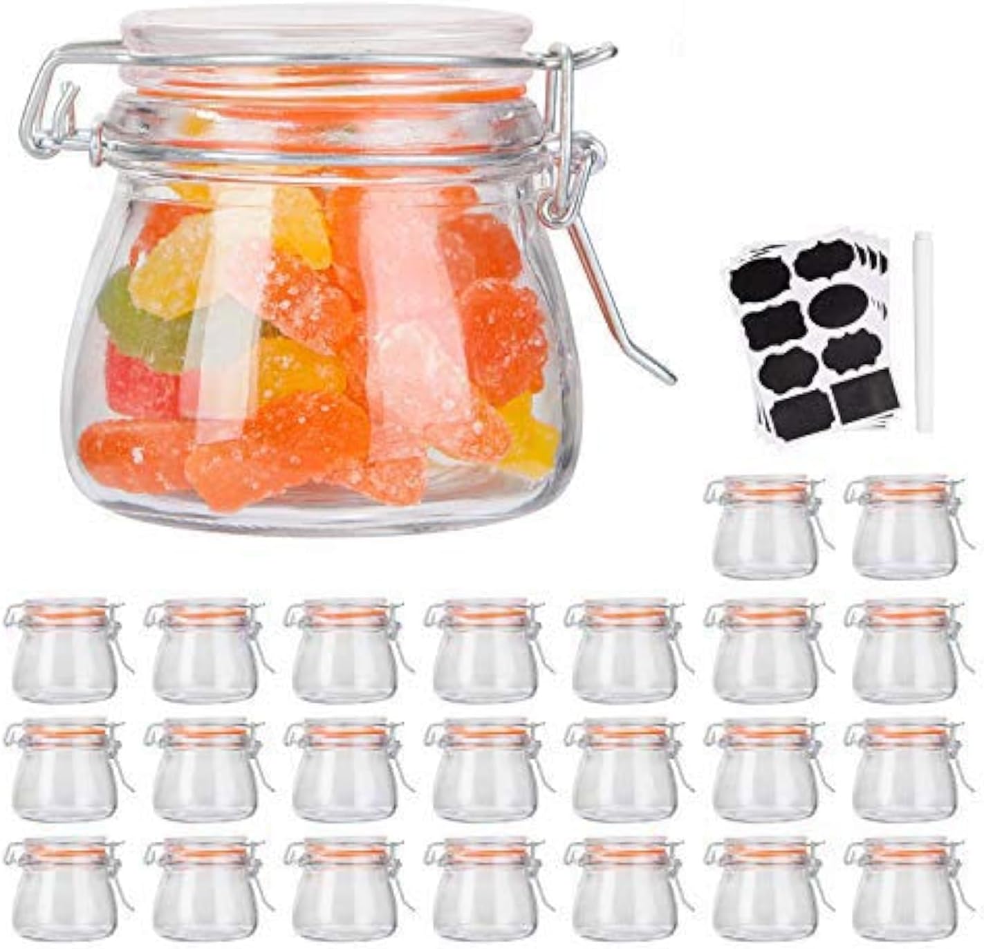 Encheng Small Glass Jars With Airtight Lids for Kitchen Use
