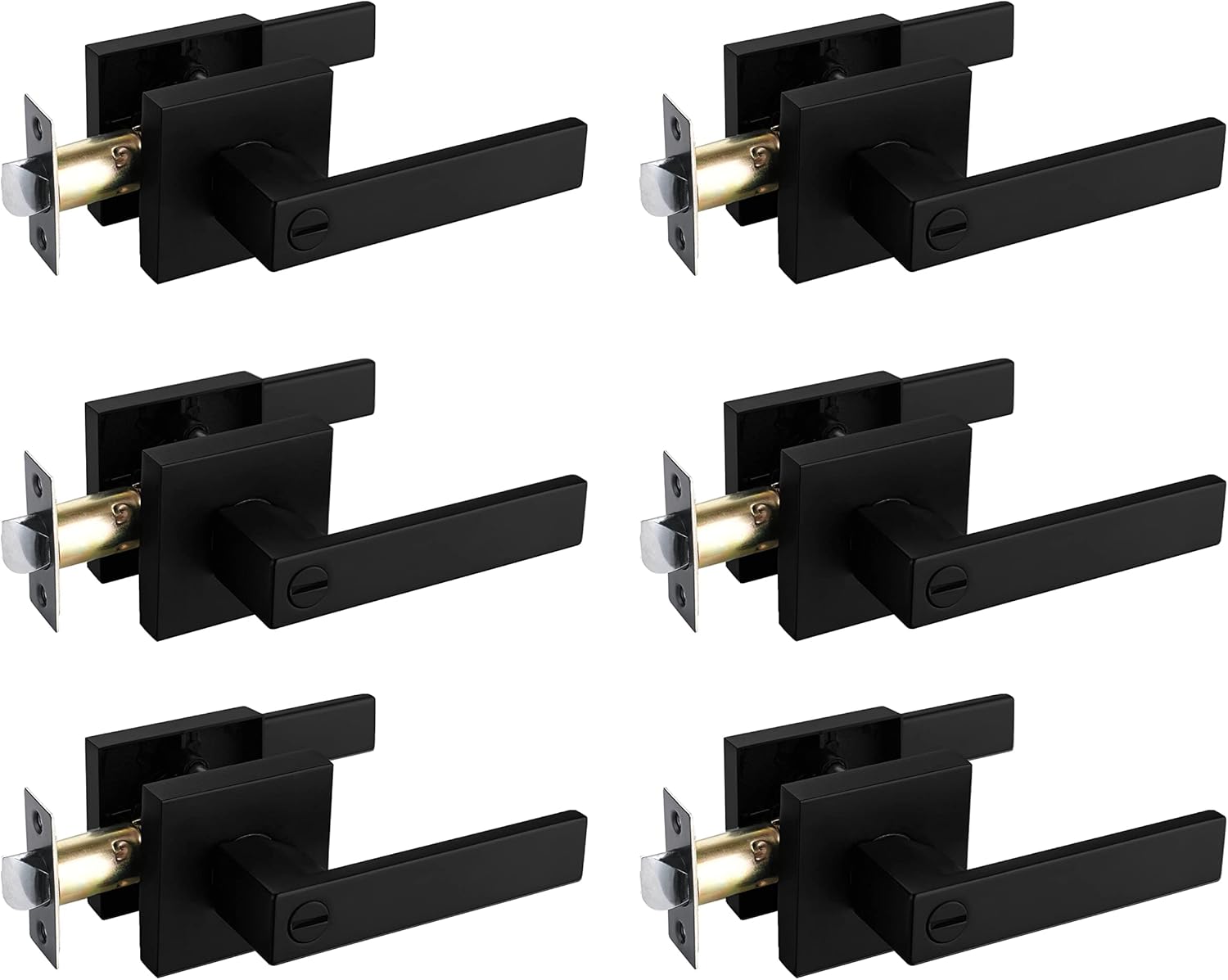 NEWBANG Solid Door Lever Handle with Matte Black Finish for Privacy