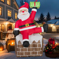 ININ 8FT Christmas Inflatable Santa on Chimney - Bright LED Holiday
