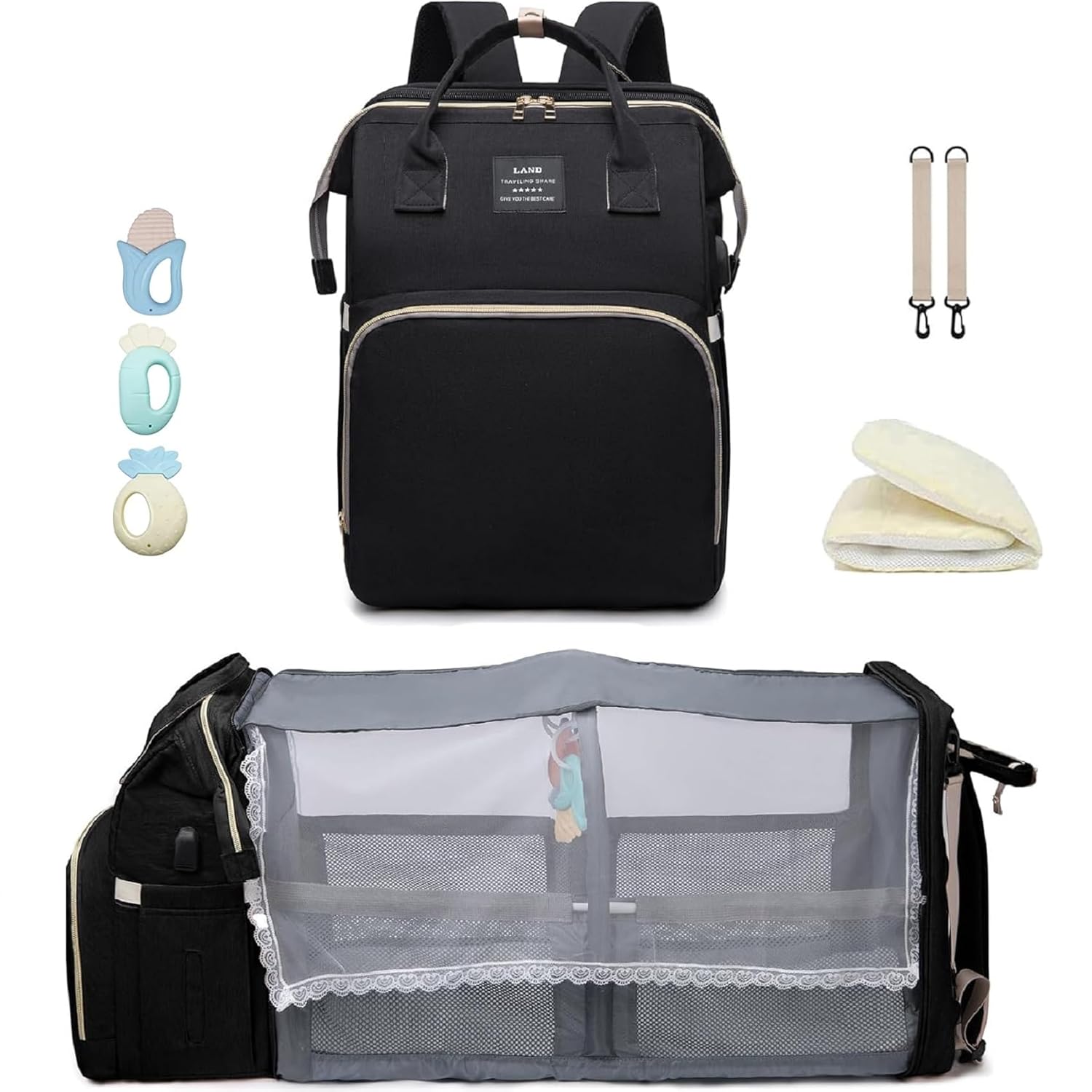 Baby Diaper Bag with Changing Station - Large Capacity Backpack