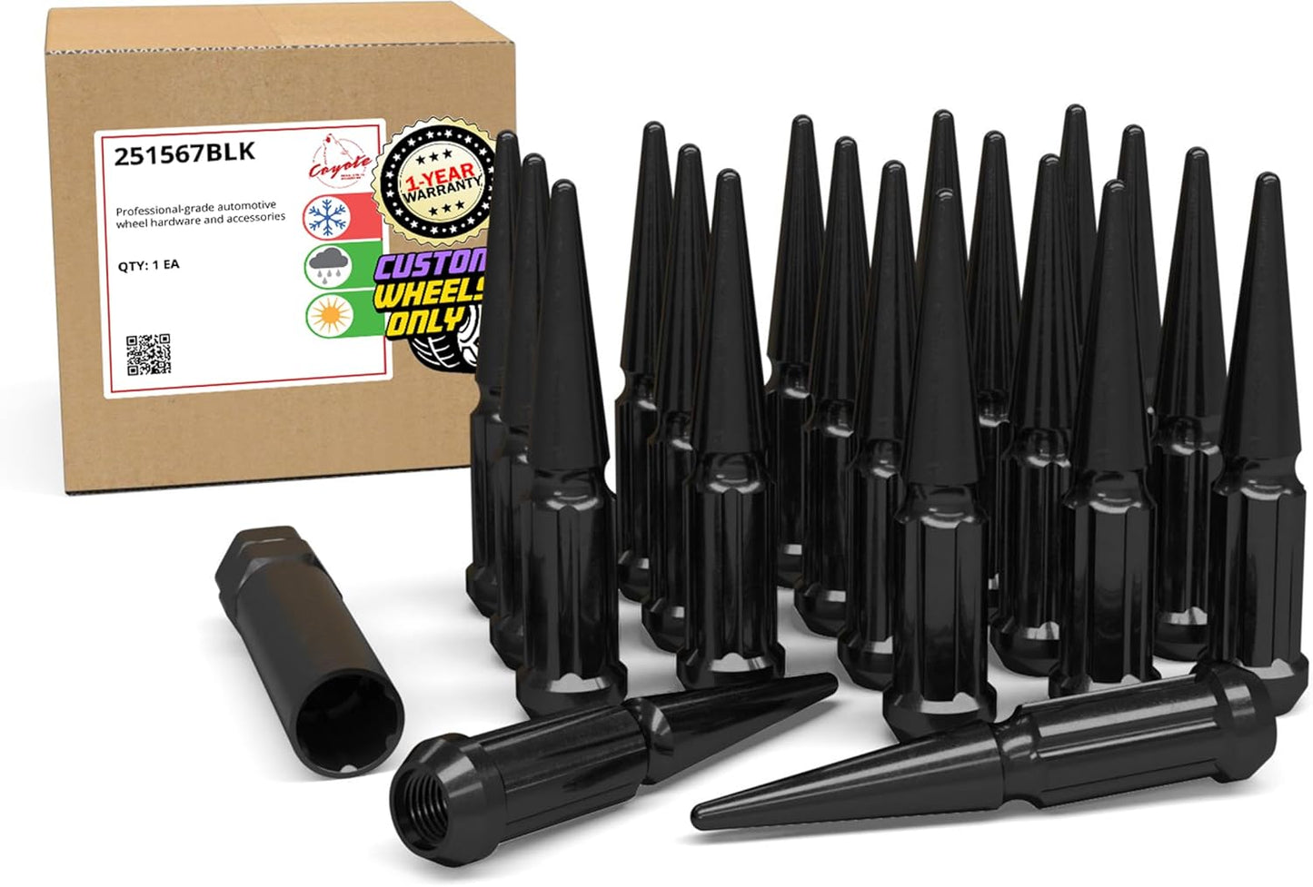 Spike Spline Lug Nuts 20 Pcs 4.40 Long for Dodge Trucks