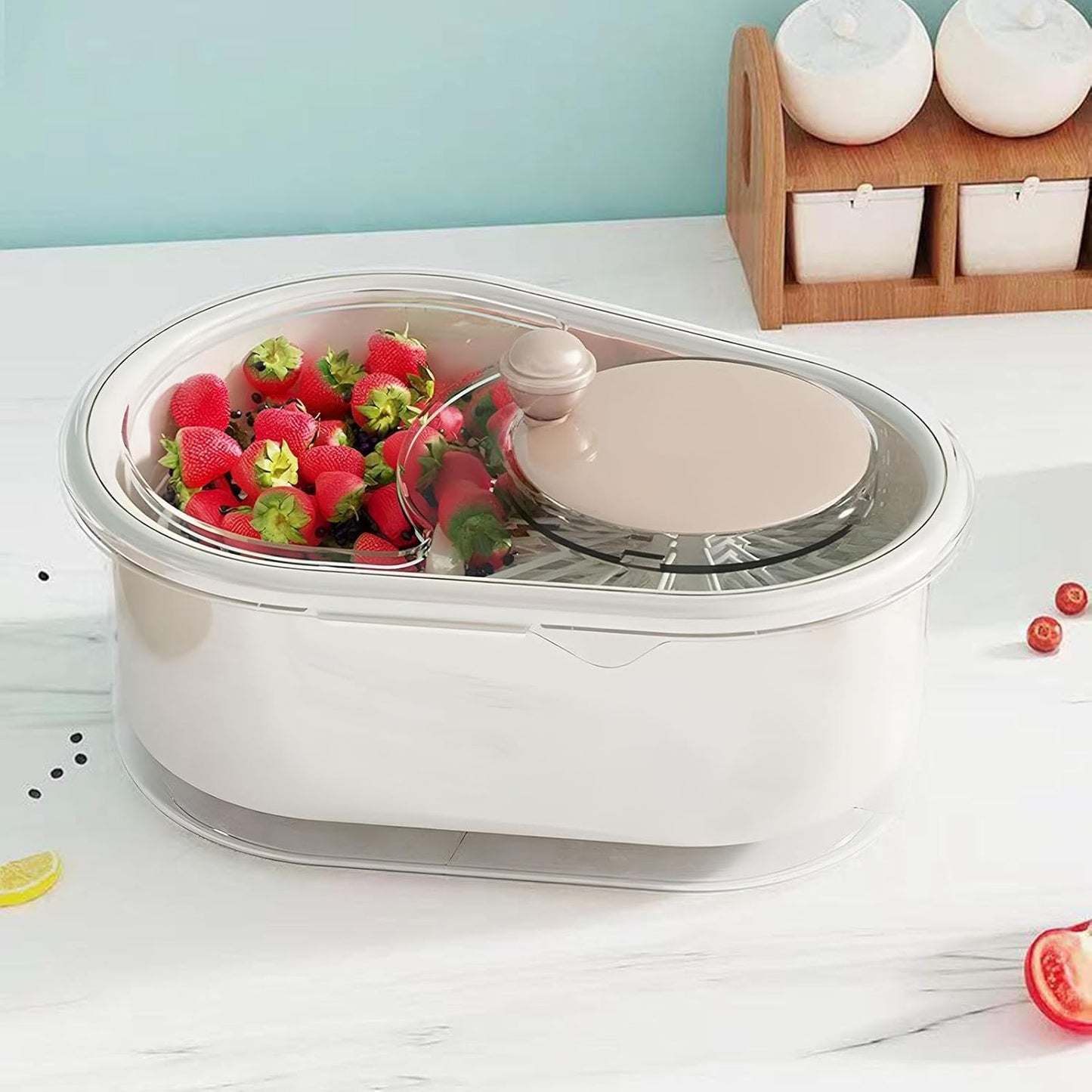 Portable Fruit Cleaner Spinner - Easy Washing