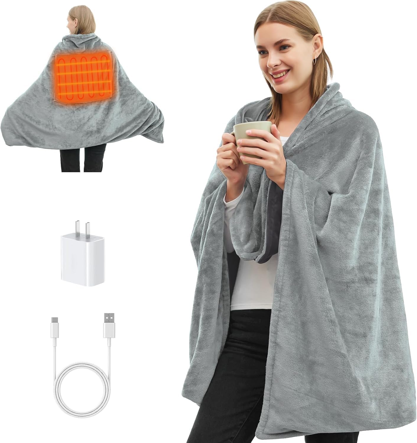 Portable Cordless Heated Blanket for Outdoor Comfort and Warmth