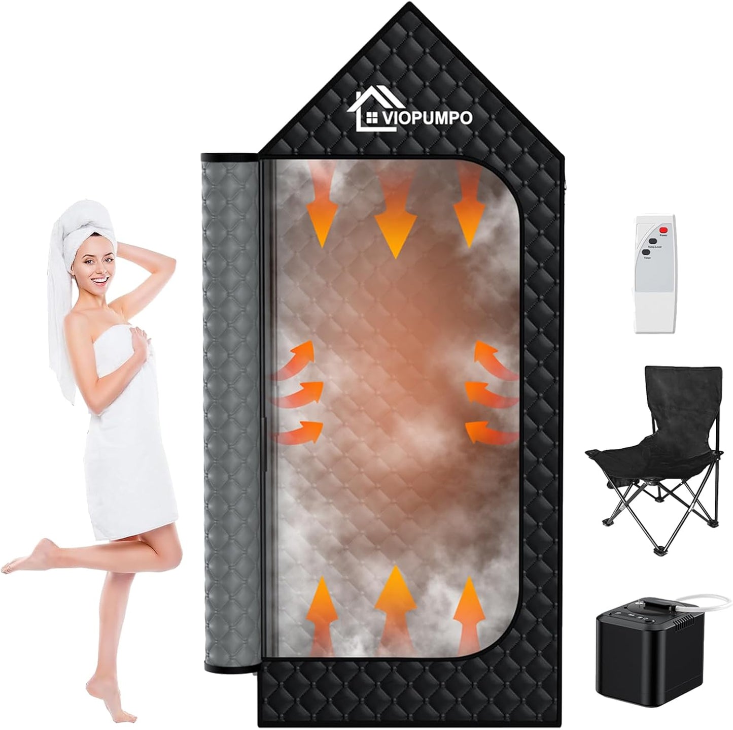 VIOPUMPO Portable Sauna with Remote Control - Full Body Relaxation