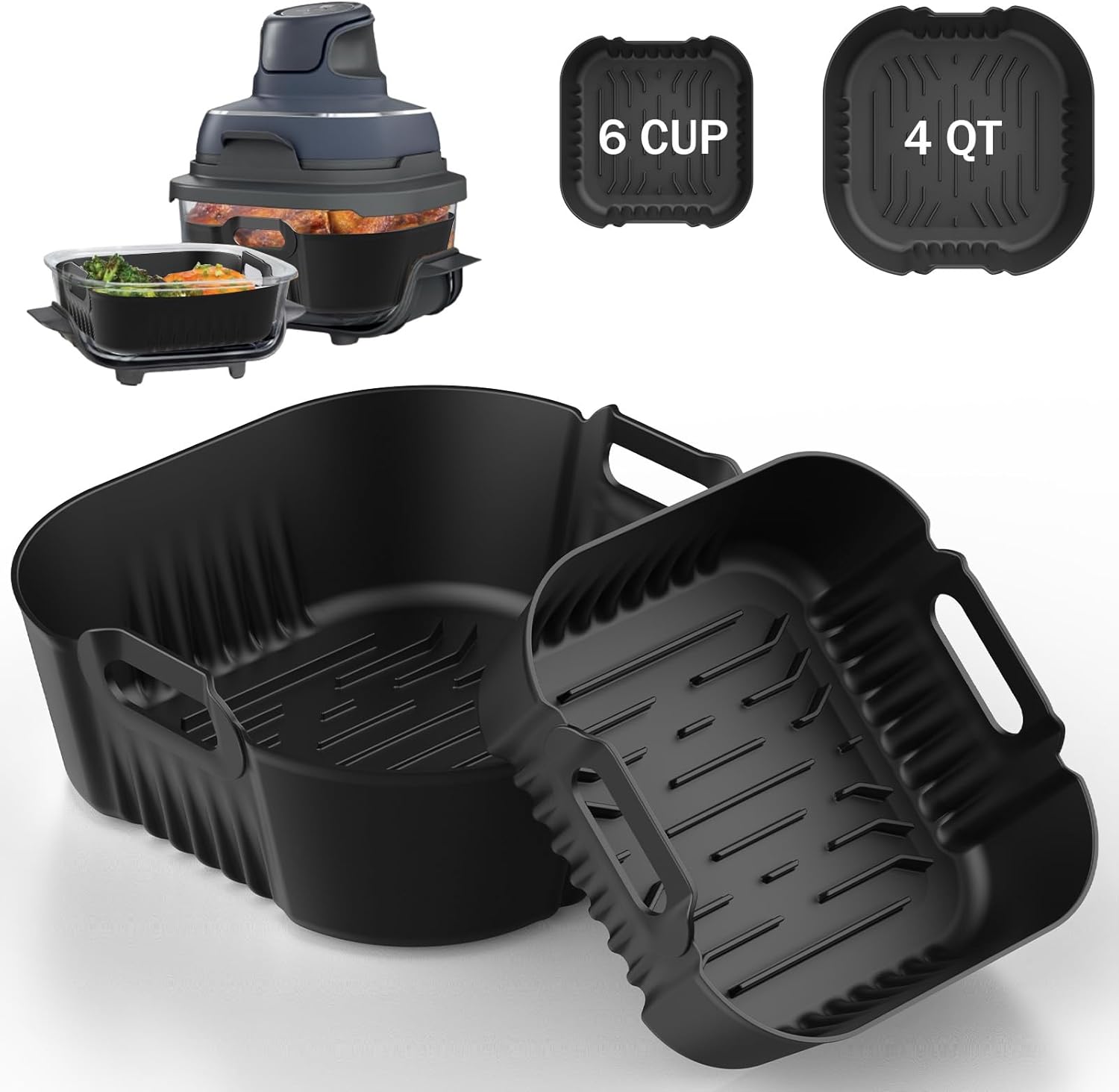 Non-Stick Silicone Liners for Ninja Air Fryer - 2Pcs