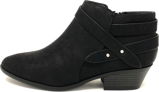 Soda SWEETEN Women's Fashion Closed Toe Multi Strap Ankle Bootie