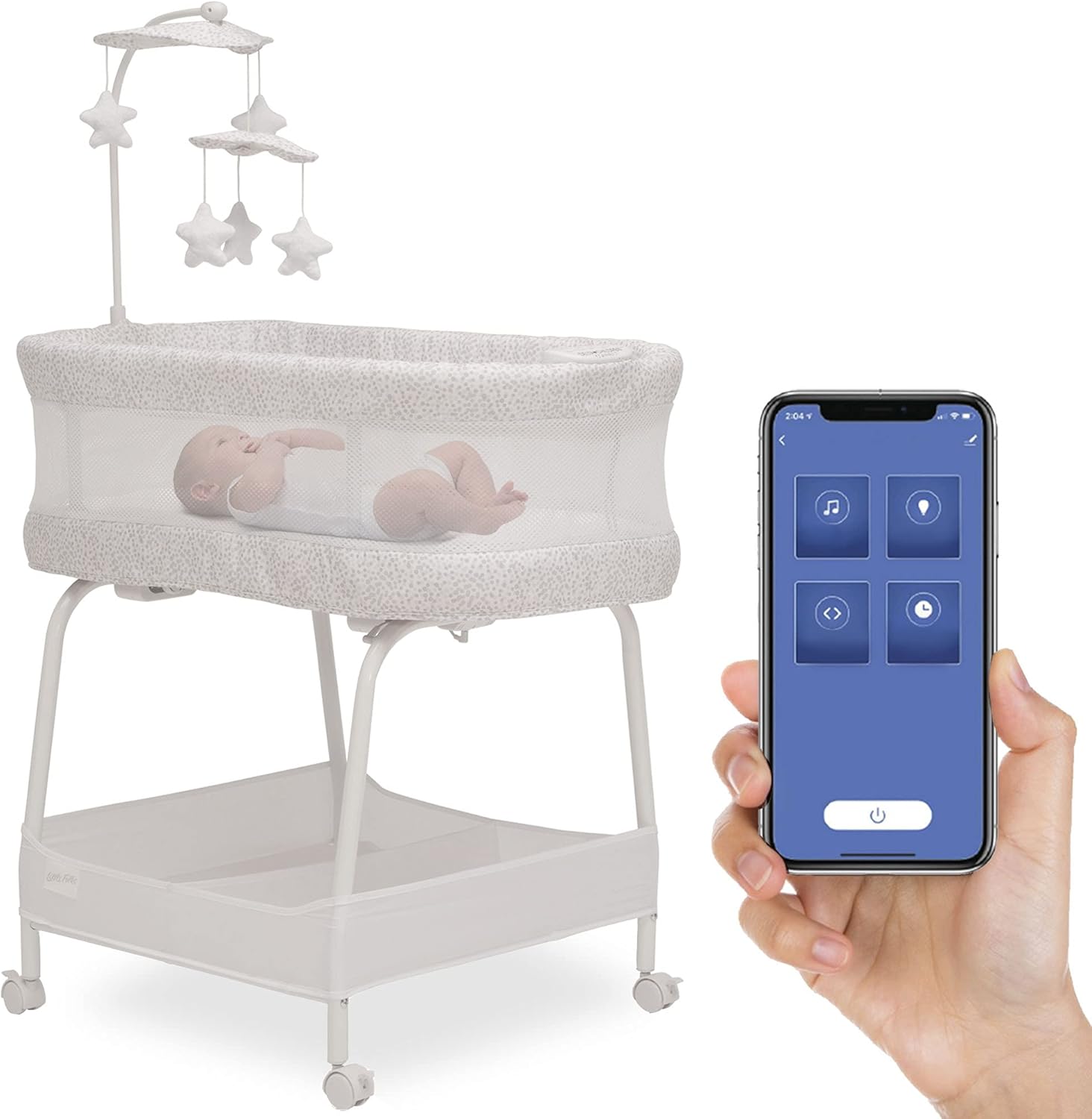Delta Children SmartSleep Auto Glide Bassinet with Bluetooth Features