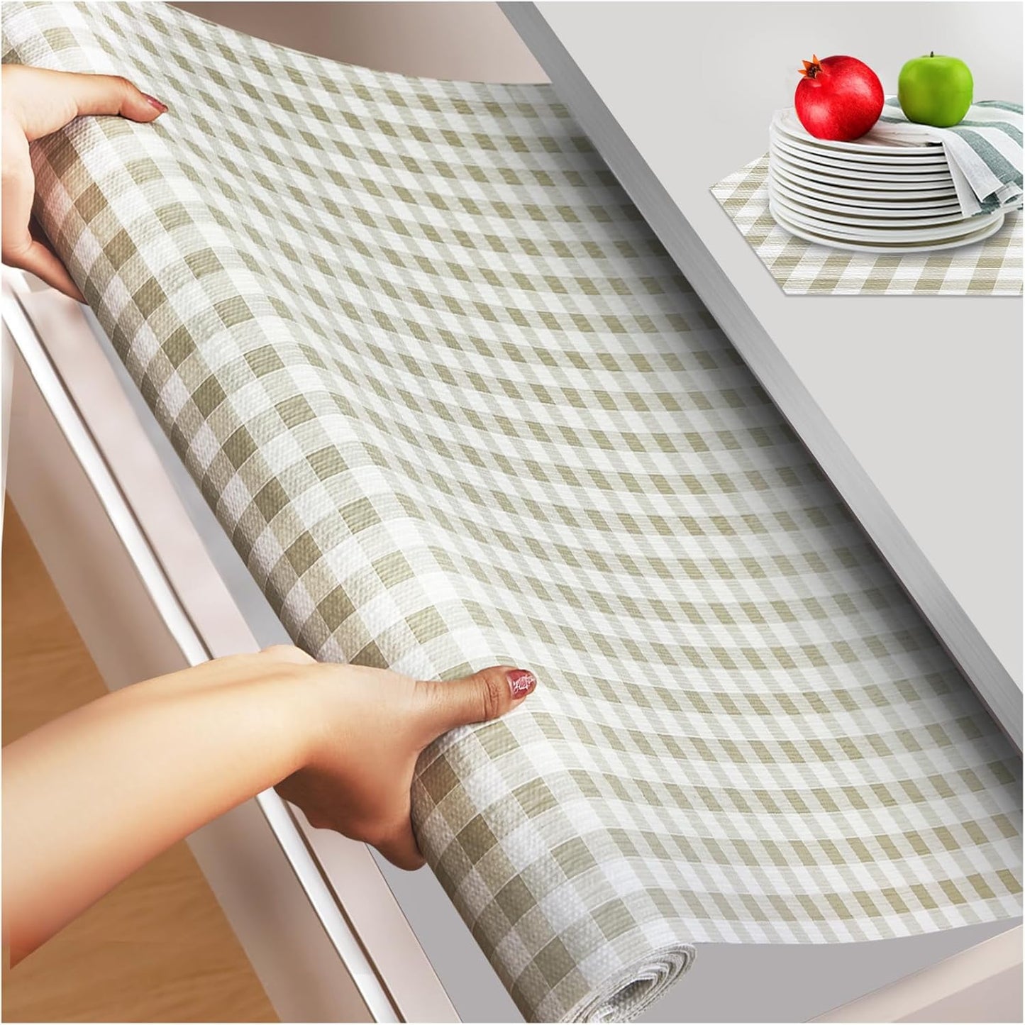 Beautysaid Non Adhesive Non Slip Shelf Liner for Kitchen Cabinets