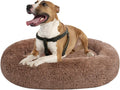 Coohom Oval Calming Donut Cuddler Dog Bed - Soft Shag Faux Fur