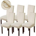 Genina Waterproof Chair Covers for Dining Room - 6 PCS Beige