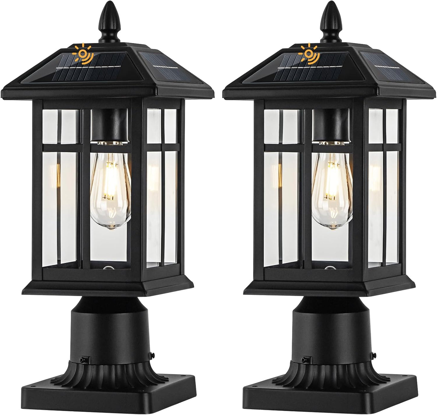 Solar Post Lights for Yard Garden Pathway - 2 Pack Waterproof