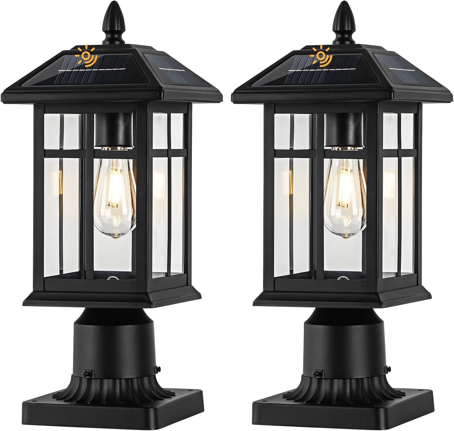 Solar Post Lights for Yard Garden Pathway - 2 Pack Waterproof