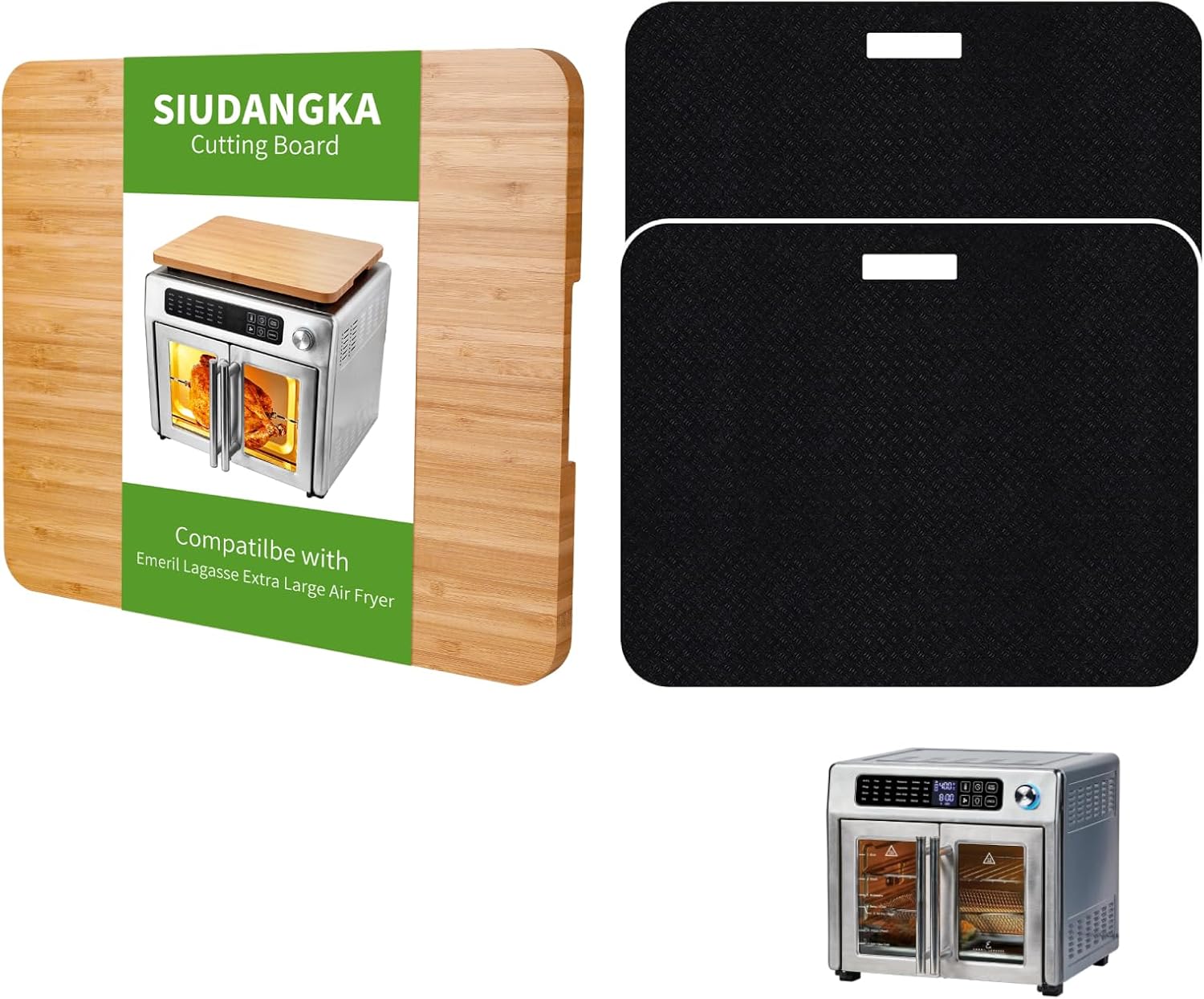 Extra Large Air Fryer Accessories Bundle - Heat Resistant Cutting Board Set